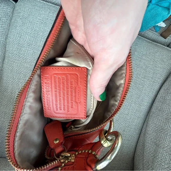 Coach Kristin orange vintage Woven Leather Shoulder Bag - Picture 7 of 9